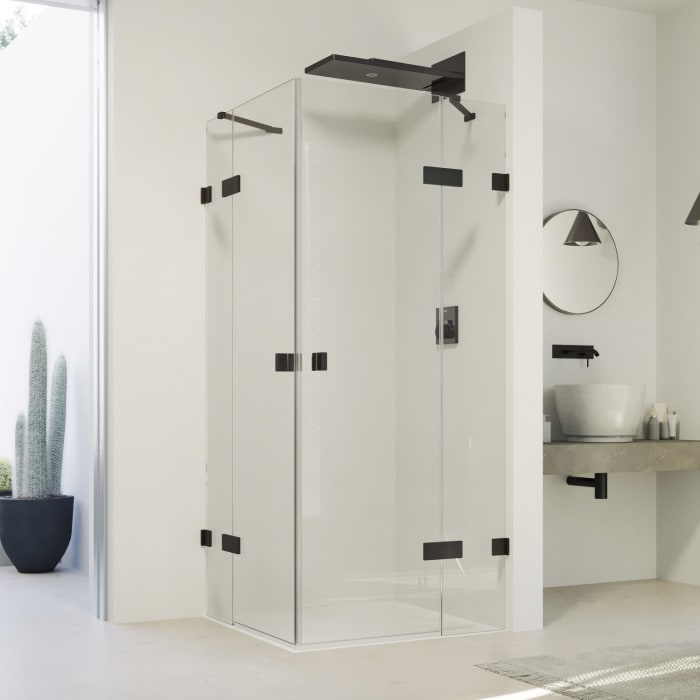 HÜPPE SolvaPro Schwingtüreckeinstieg mit festen Segmenten 120,1-150 x 120-200 cm, ohne Anti-Plaque