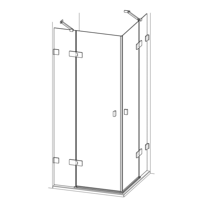 HÜPPE SolvaPro Schwingtüreckeinstieg mit festen Segmenten 70-120 x 120-200 cm, mit Anti-Plaque