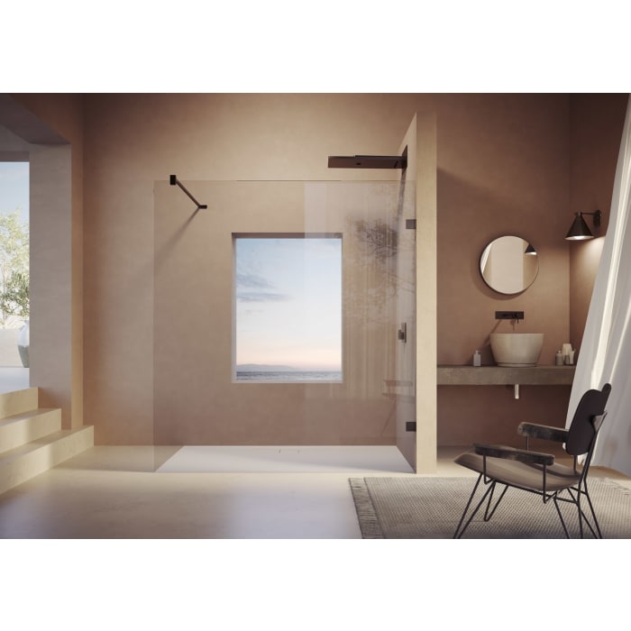 HÜPPE SolvaPro Seitenwand alleinstehend 120,1-180 x 60-200 cm, mit Anti-Plaque