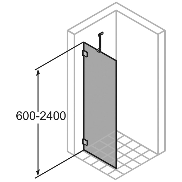 HÜPPE SolvaPro Seitenwand alleinstehend 120,1-180 x 60-200 cm, ohne Anti-Plaque