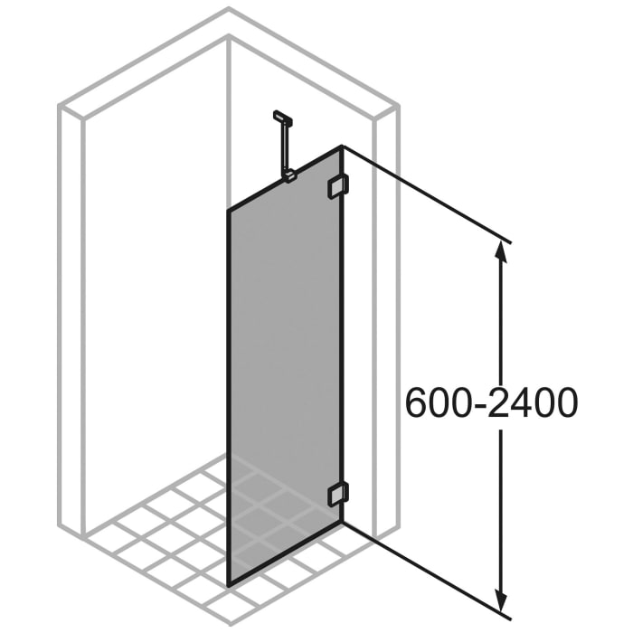 HÜPPE SolvaPro Seitenwand alleinstehend 20-120 x 60-200 cm, ohne Anti-Plaque