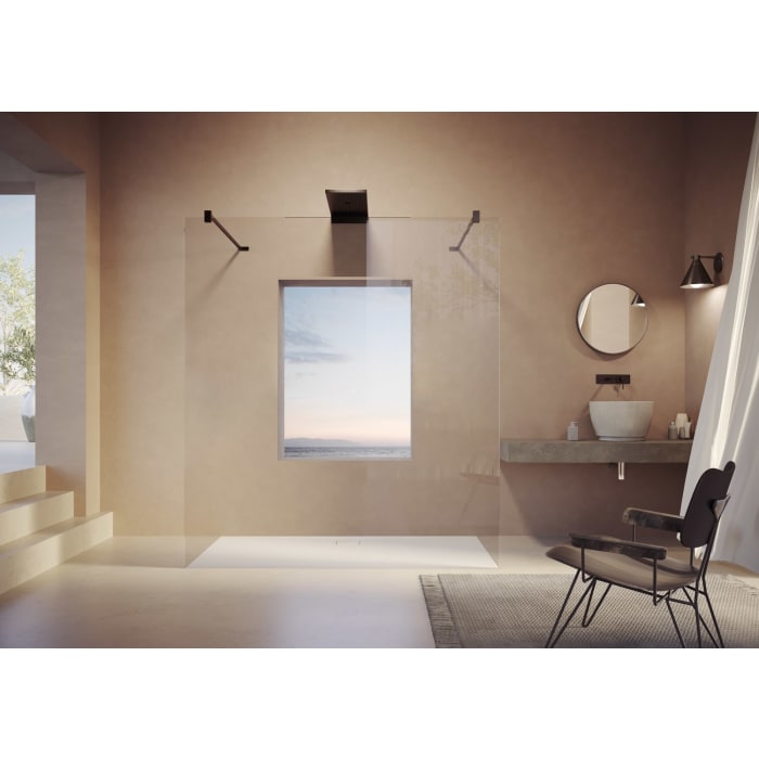 HÜPPE SolvaPro Seitenwand freistehend 30-120 x 120-200 cm, ohne Anti-Plaque