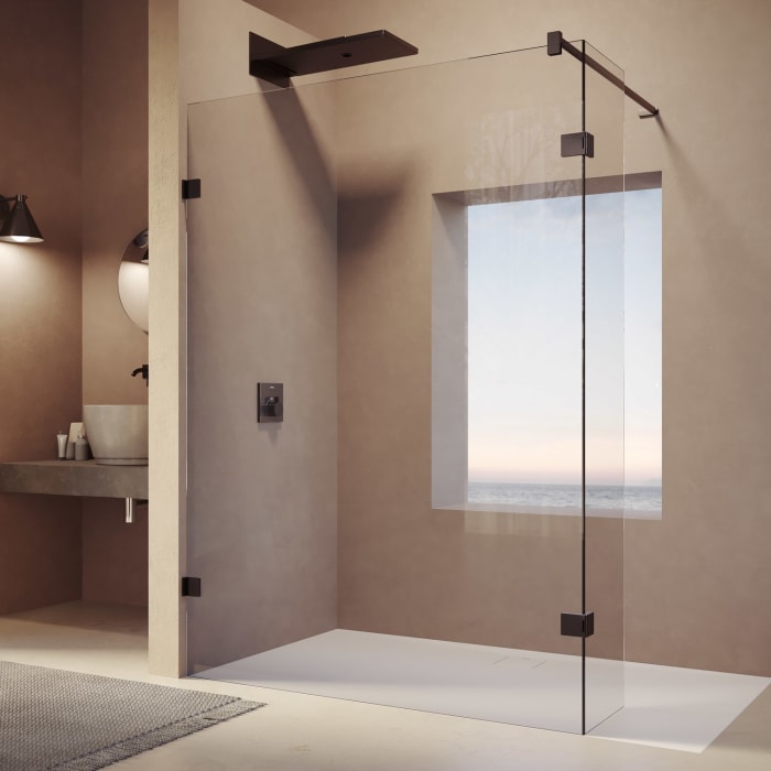 HÜPPE SolvaPro Seitenwand mit beweglichem Segment 20-120 x 120-200 cm, ohne Anti-Plaque