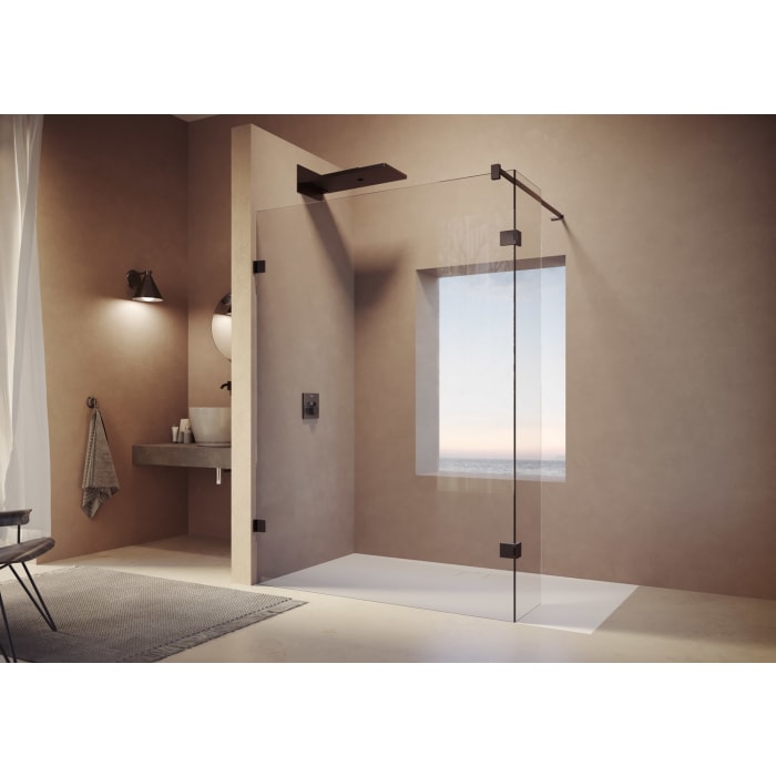 HÜPPE SolvaPro Seitenwand mit beweglichem Segment 20-120 x 200,1-220 cm, ohne Anti-Plaque