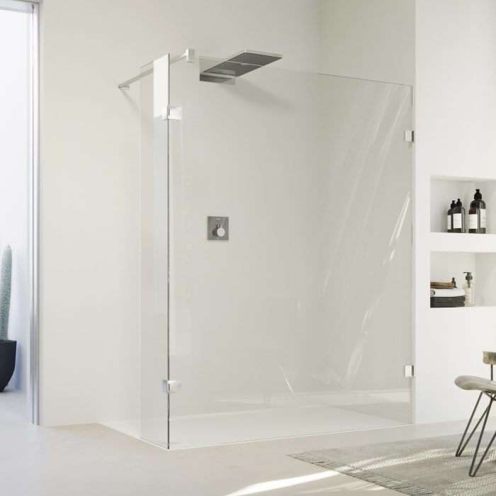 HÜPPE SolvaPro Seitenwand mit beweglichem Segment 120,1-180 x 200,1-220 cm, ohne Anti-Plaque