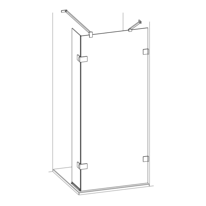 HÜPPE SolvaPro Seitenwand mit beweglichem Segment 20-120 x 120-200 cm, ohne Anti-Plaque