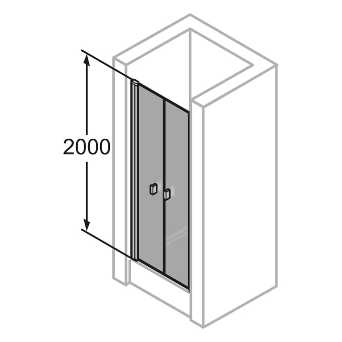 HÜPPE SolvaPro Pendeltür in Nische 120,1-180 x 200,1-220 cm, mit Anti-Plaque