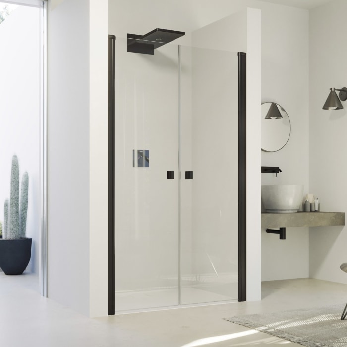 HÜPPE SolvaPro Pendeltür in Nische 120,1-180 x 120-200 cm, mit Anti-Plaque