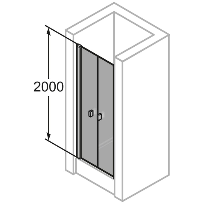 HÜPPE SolvaPro Pendeltür in Nische 60-120 x 200,1-220 cm, ohne Anti-Plaque
