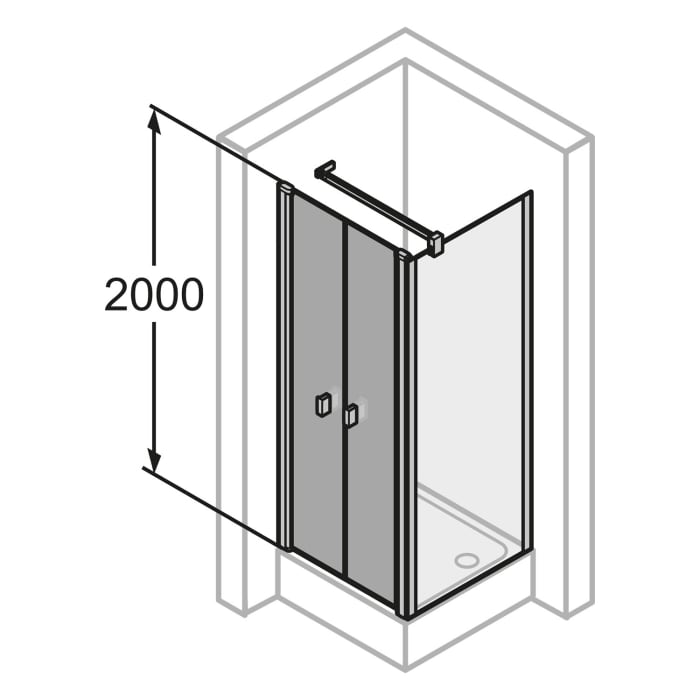 HÜPPE SolvaPro Pendeltür für Seitenwand 90 x 200 cm, ohne Anti-Plaque