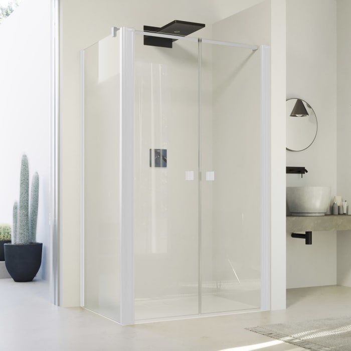 HÜPPE SolvaPro Pendeltür für Seitenwand 90 x 200 cm, ohne Anti-Plaque