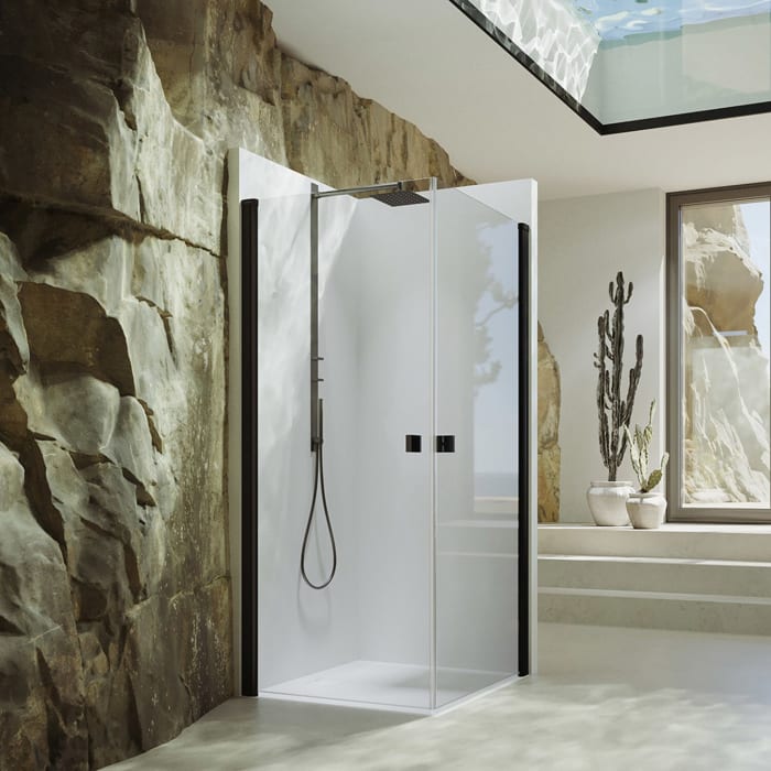 HÜPPE SolvaPro Schwingtür für Eckeinstieg (1/2) 80 x 200 cm, ohne Anti-Plaque