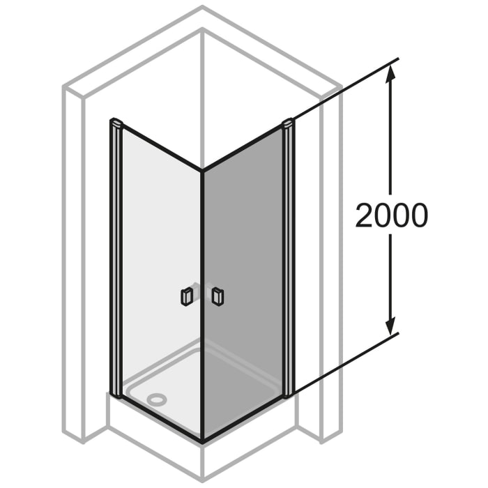 HÜPPE SolvaPro Schwingtür für Eckeinstieg (1/2) 50-90 x 200,1-220 cm, ohne Anti-Plaque