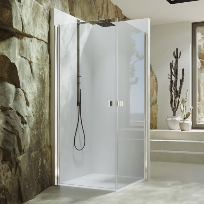 HÜPPE SolvaPro Schwingtür für Eckeinstieg (1/2) 90 x 200 cm, ohne Anti-Plaque