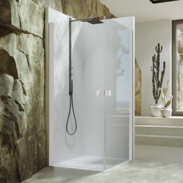 HÜPPE SolvaPro Schwingtür für Eckeinstieg (1/2) 80 x 200 cm, mit Anti-Plaque