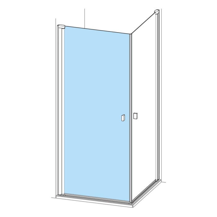 HÜPPE SolvaPro Schwingtür für Eckeinstieg (1/2) 50-100 x 120-200 cm, ohne Anti-Plaque