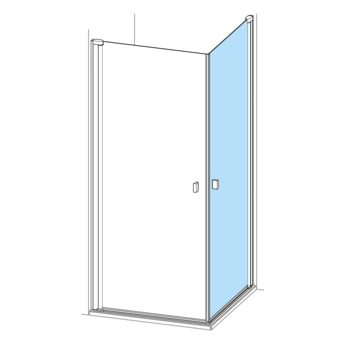 HÜPPE SolvaPro Schwingtür für Eckeinstieg (1/2) 80 x 200 cm, ohne Anti-Plaque