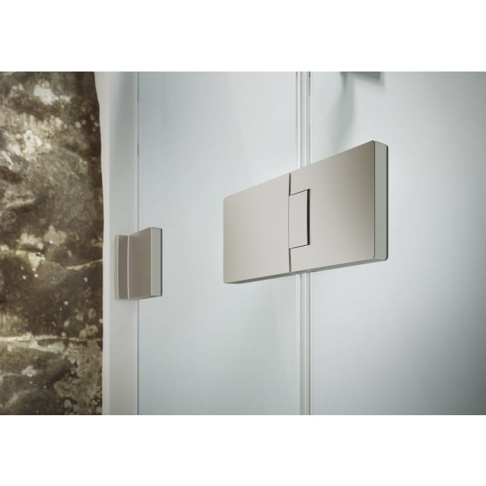 HÜPPE SolvaPro Schwingtür mit festem Segment für Eckeinstieg (1/2) 120,1-150 x 120-200 cm, mit Anti-Plaque