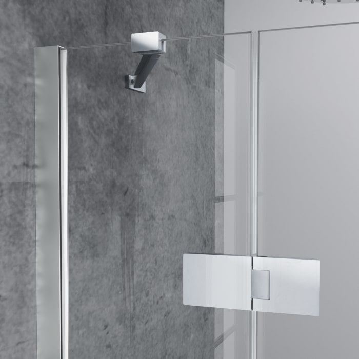 HÜPPE SolvaPro Schwingtür mit festem Segment für Seitenwand und Nische 90 x 200 cm, mit Anti-Plaque