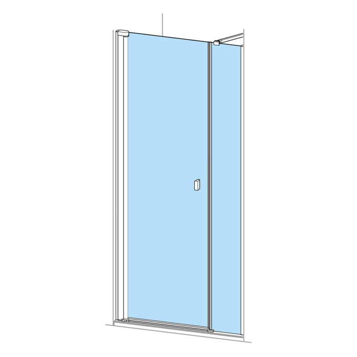 HÜPPE SolvaPro Schwingtür mit Nebenteil in Nische 120,1-280 x 120-200 cm, ohne Anti-Plaque