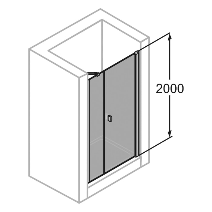 HÜPPE SolvaPro Schwingtür mit Nebenteil in Nische 70-120 x 120-200 cm, ohne Anti-Plaque