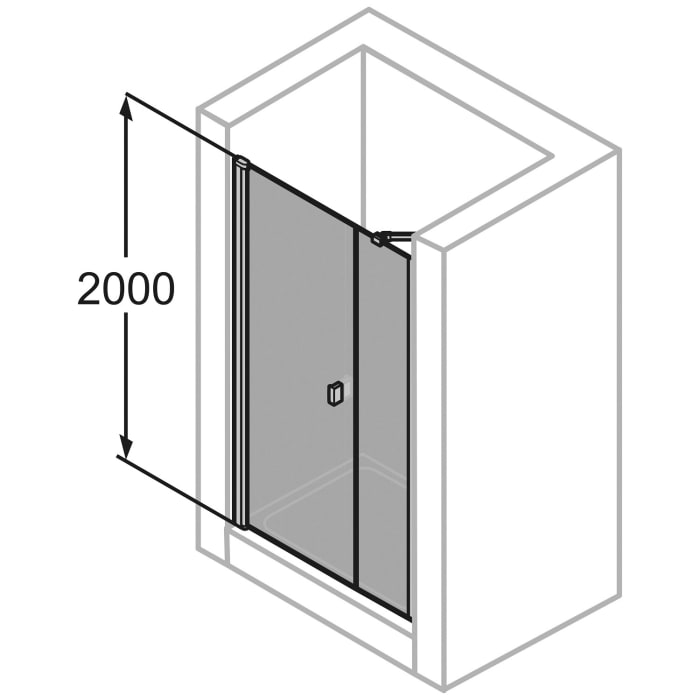 HÜPPE SolvaPro Schwingtür mit Nebenteil in Nische 120,1-280 x 120-200 cm, mit Anti-Plaque