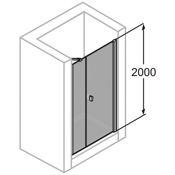 HÜPPE SolvaPro Schwingtür mit Nebenteil in Nische 100 x 200 cm, ohne Anti-Plaque