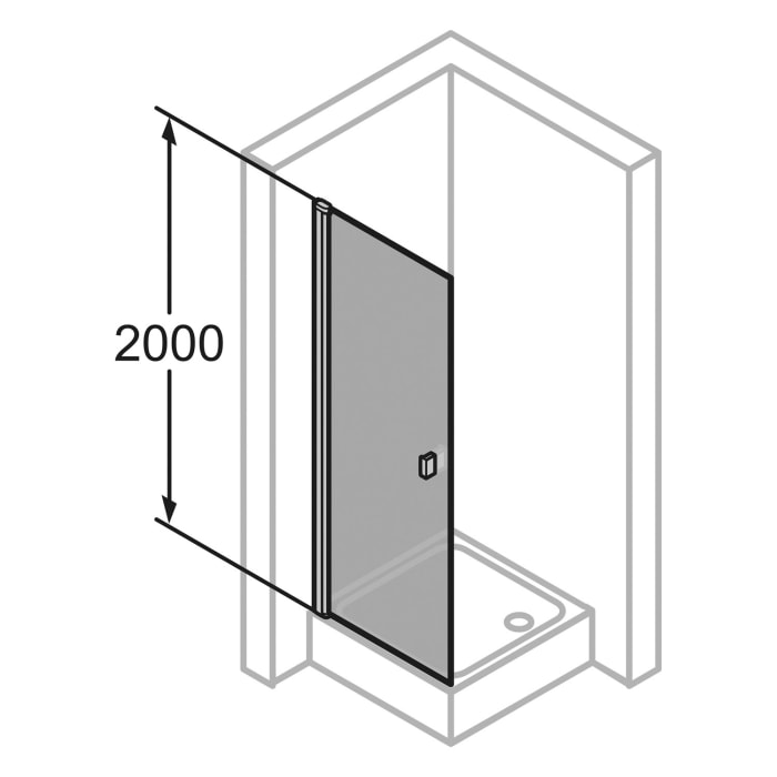HÜPPE SolvaPro Schwingtür für Nische und Seitenwand 50-90 x 200,1-220 cm, mit Anti-Plaque