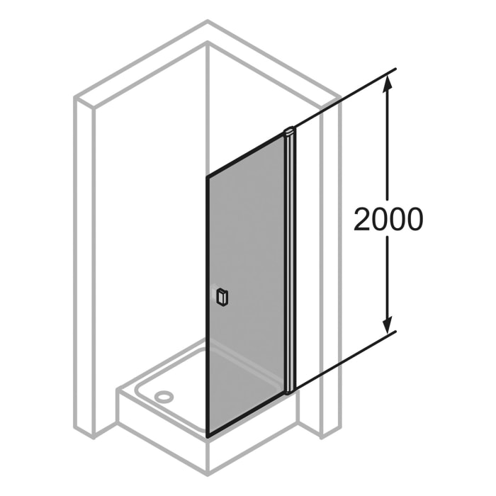 HÜPPE SolvaPro Schwingtür für Nische und Seitenwand 50-100 x 120-200 cm, mit Anti-Plaque