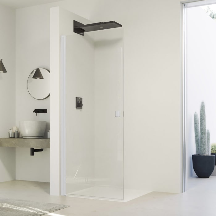 HÜPPE SolvaPro Schwingtür für Nische und Seitenwand 80 x 200 cm, mit Anti-Plaque