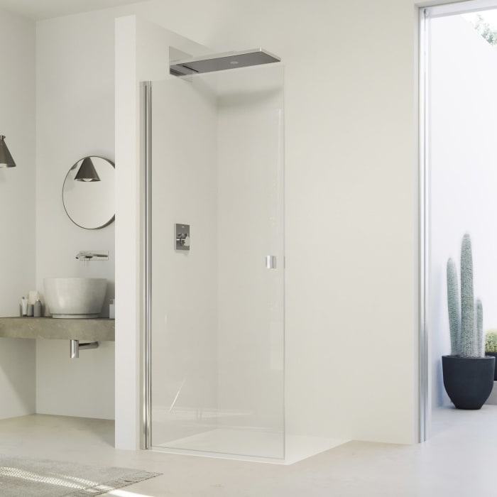 HÜPPE SolvaPro Schwingtür für Nische und Seitenwand 50-100 x 120-200 cm, mit Anti-Plaque