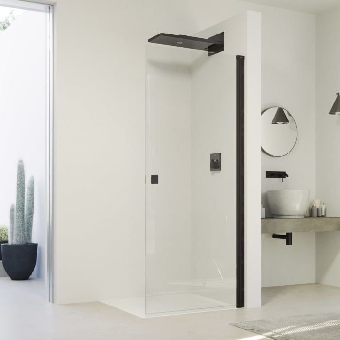 HÜPPE SolvaPro Schwingtür für Nische und Seitenwand 100 x 200 cm, mit Anti-Plaque