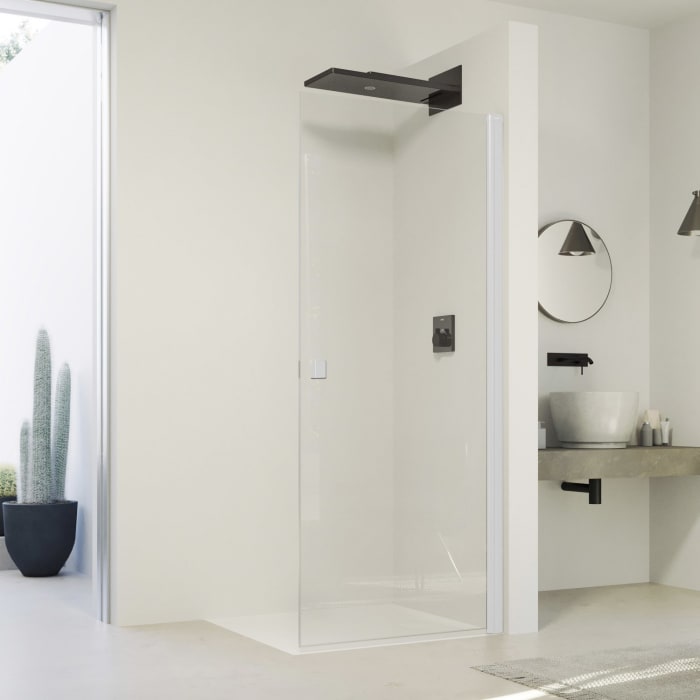 HÜPPE SolvaPro Schwingtür für Nische und Seitenwand 50-90 x 200,1-220 cm, ohne Anti-Plaque