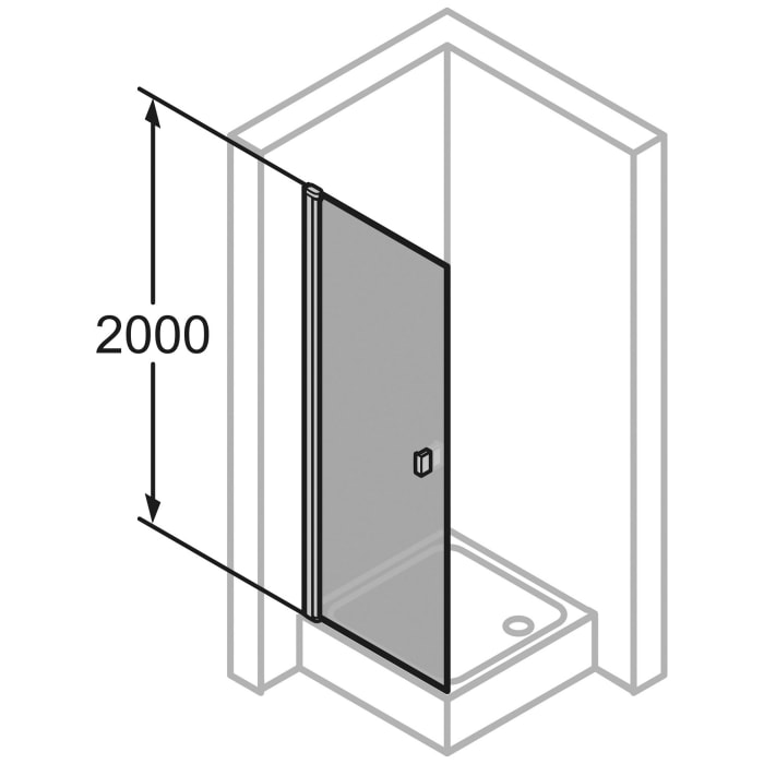 HÜPPE SolvaPro Schwingtür für Nische und Seitenwand 50-100 x 120-200 cm, ohne Anti-Plaque