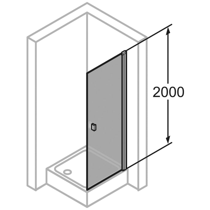 HÜPPE SolvaPro Schwingtür für Nische und Seitenwand 80 x 200 cm, mit Anti-Plaque