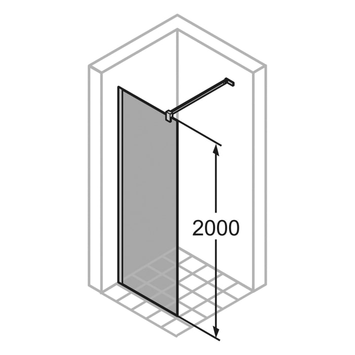 HÜPPE SolvaPro Seitenwand 100 x 200 cm, ohne Anti-Plaque