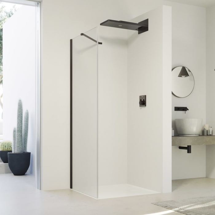 HÜPPE SolvaPro Seitenwand 120,1-180 x 200,1-220 cm, mit Anti-Plaque