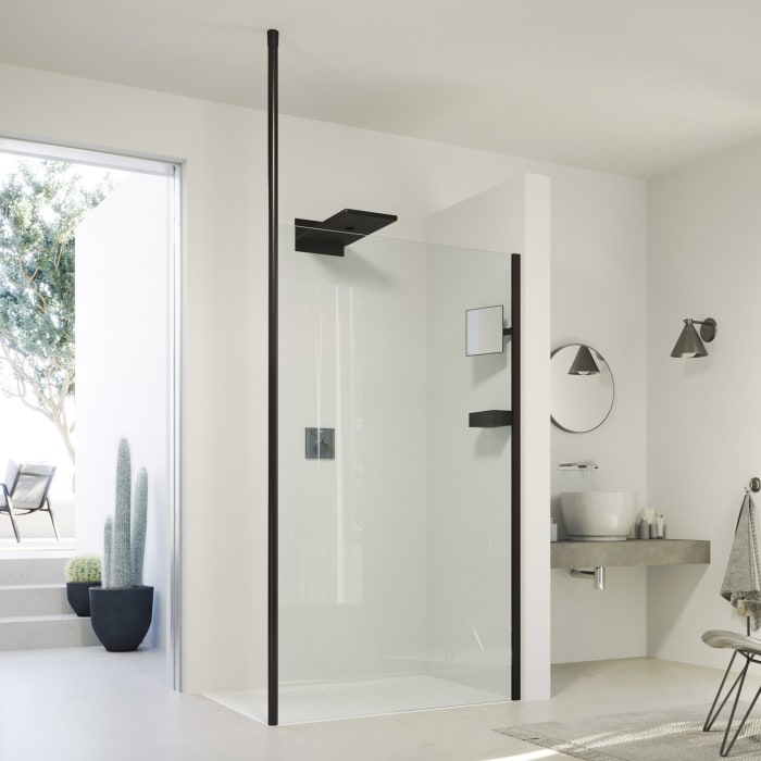 HÜPPE SolvaPro Seitenwand alleinstehend 100 x 200 cm, mit Anti-Plaque