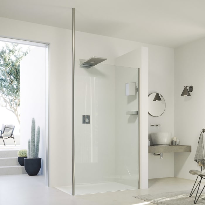 HÜPPE SolvaPro Seitenwand alleinstehend 120,1-180 x 120-200 cm, mit Anti-Plaque