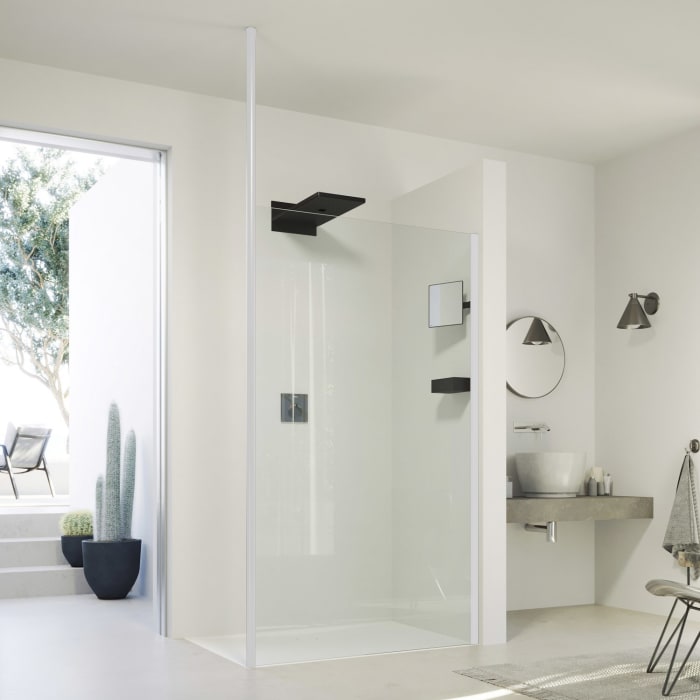 HÜPPE SolvaPro Seitenwand alleinstehend 120,1-180 x 200,1-220 cm, mit Anti-Plaque