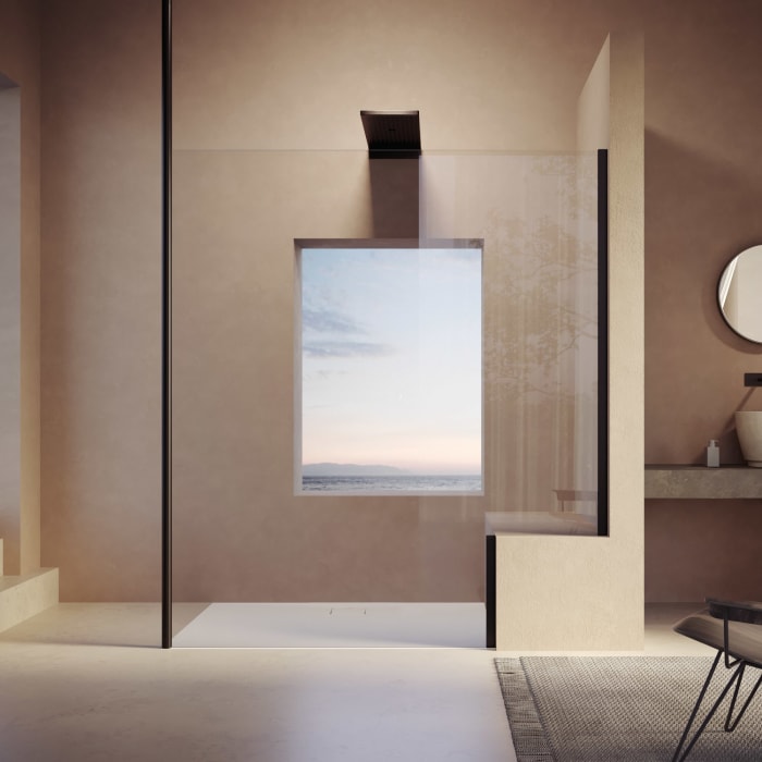 HÜPPE SolvaPro Seitenwand alleinstehend 30-120 x 120-200 cm, mit Anti-Plaque