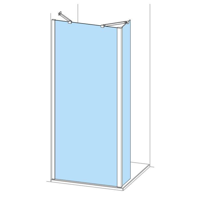 HÜPPE SolvaPro Walk-In L-Solution 30-180 x 120-200 cm, mit Anti-Plaque