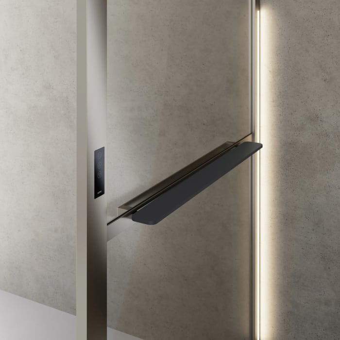 HÜPPE Sphere 4-Eck Walk-In Seitenwand alleinstehend 136 - 142 cm, mit Licht