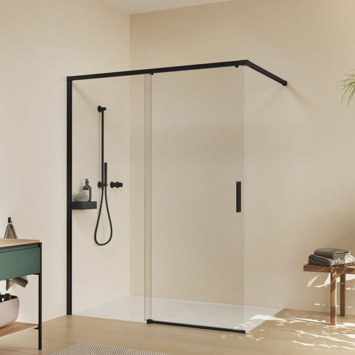 HÜPPE Vita pure Schiebetür 1-teilig mit festem Glaselement B: 118,5 - 122,5 H: 200 cm