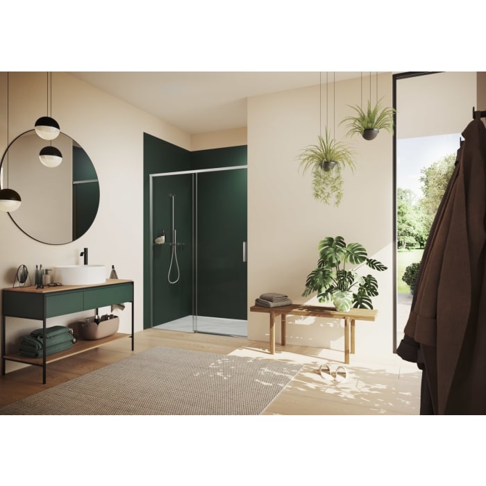 HÜPPE Vita pure Schiebetür 1-teilig mit festem Glaselement B: 88,5 - 92,5 H: 200 cm