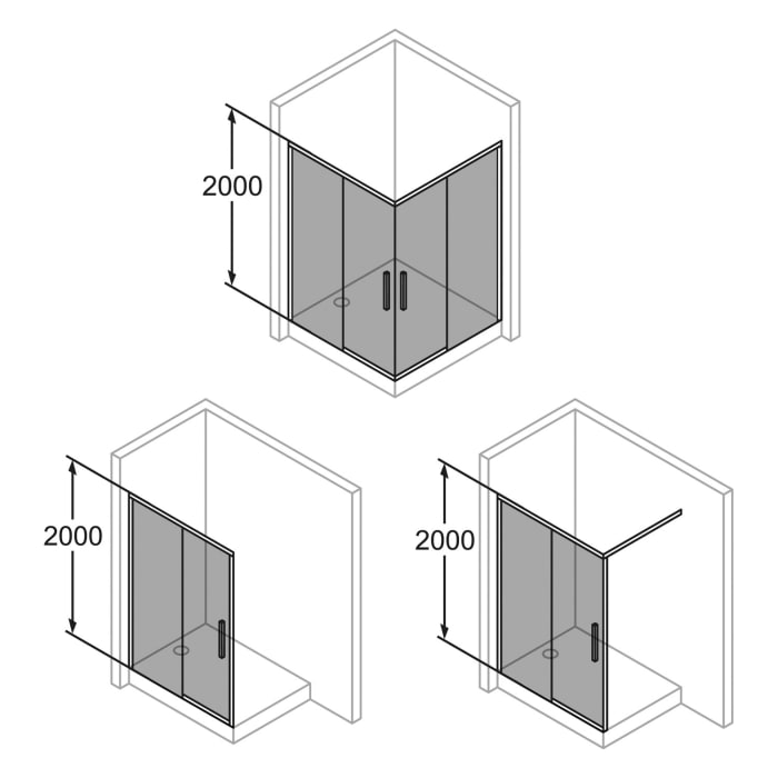 HÜPPE Vita pure Schiebetür 1-teilig mit festem Glaselement B: 138,5 - 142,5 H: 200 cm, mit Anti-Plaque