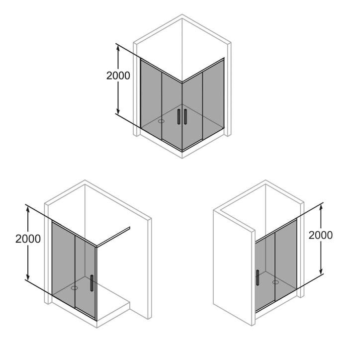 HÜPPE Vita pure Schiebetür 1-teilig mit festem Glaselement B: 118,5 - 122,5 H: 200 cm