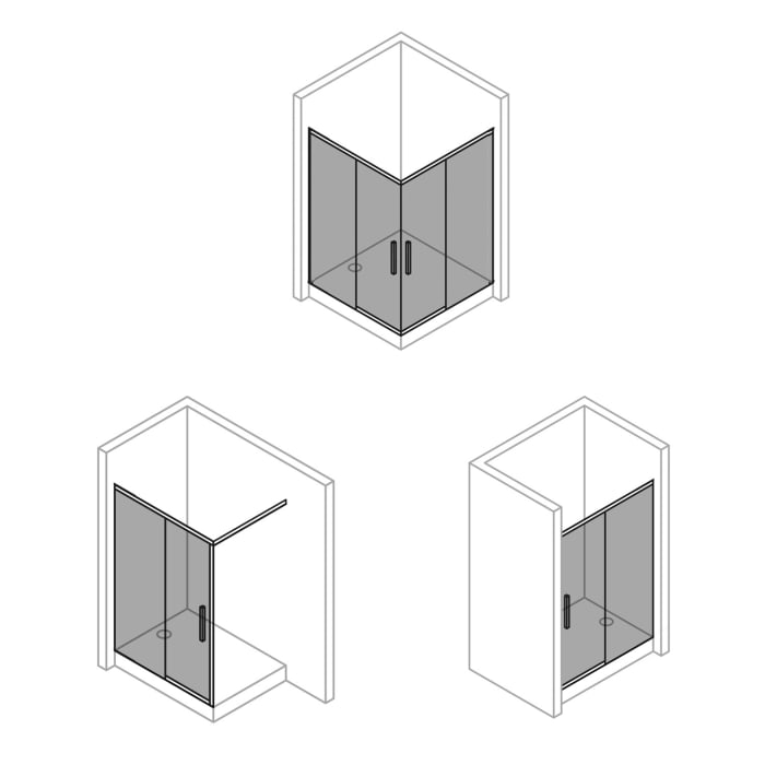 HÜPPE Vita pure Schiebetür 1-teilig mit festem Glaselement Maßanfertigung B: 80 - 180 H: 200,1 - 220 cm, mit Anti-Plaque