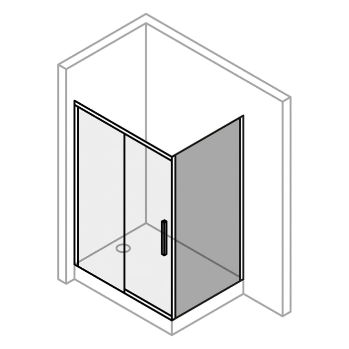HÜPPE Vita pure Seitenwand für Schiebetür 1-teilig mit festem Glaselement Maßanfertigung B: 70 - 120 H: 120 - 200 cm