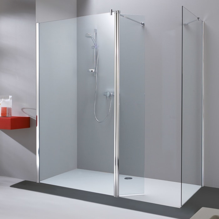 HÜPPE 501 Design pure Walk-In Seitenwand mit beweglichem Segment 80 x 200 cm, Glas mit Anti-Plaque